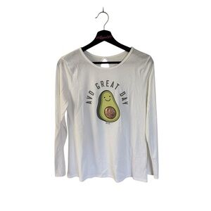 Justice Long Sleeve Top Avo Great Day White Size 18/20